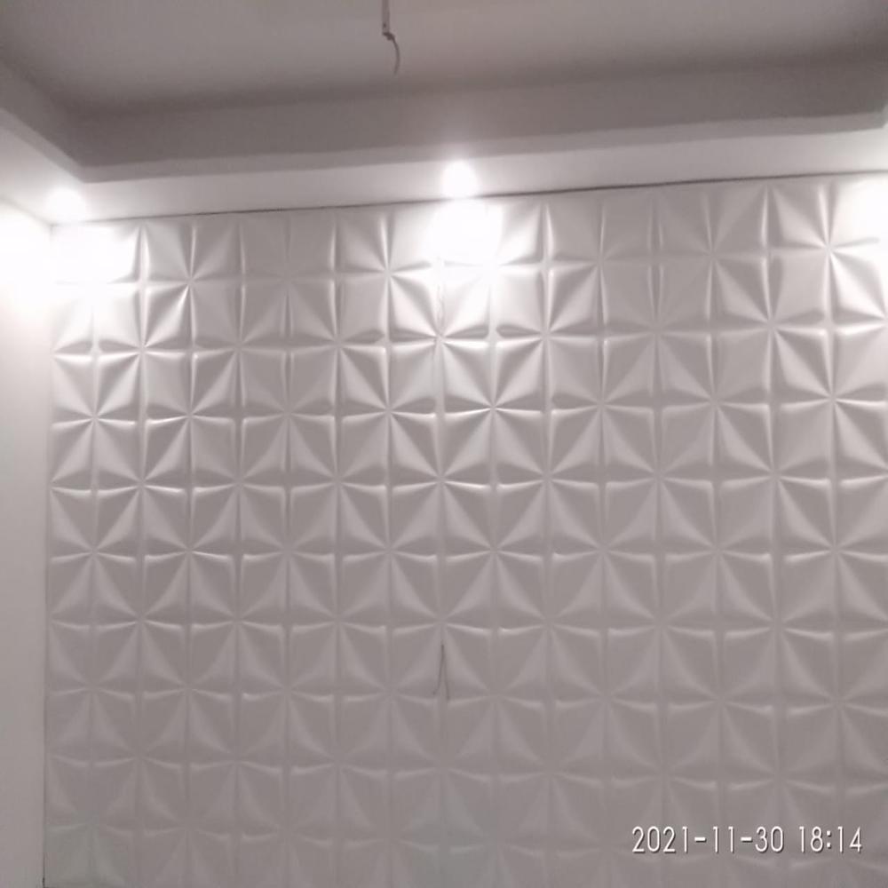 3d Pvc Wall Panel - 1200mm X 600mm, Gold Color, 8mm Thickness, Fire Rated Class B1, Adhesive Installation