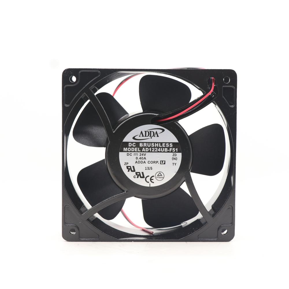 Adda Ad1224ub-f51 24v Dc 122cfm 48dba 120x120x38.5mm 12038 12cm 9.6w 380ma Waterproof Cabinet Inverter Axial Cooling Fan - Color: Black