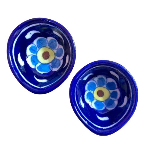 Blue Pottery Diya - Color: Various Available