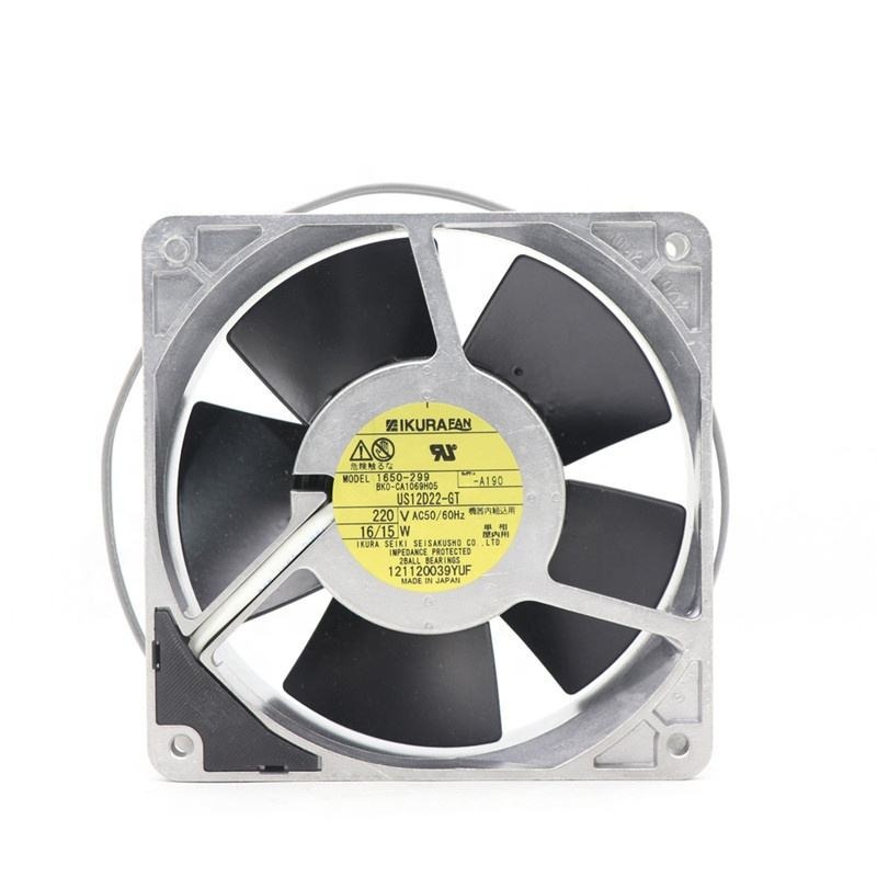 Style Us12d22-gt 12038 220v 120x120x38mm16/15w Aluminum Frame Iron Leaf High Temperature Resistant Cabinet Axial Cooling Fan - Color: Silver
