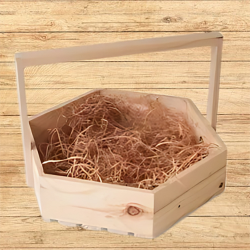 Wooden Hexagonal Basket - Color: Various Available