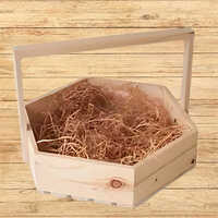 Wooden Hexagonal Basket