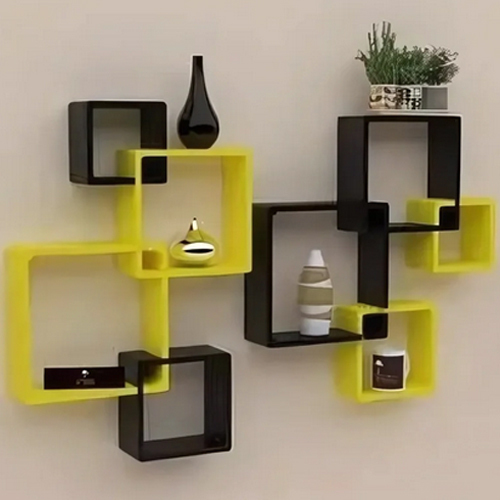 Wooden Intersecting Wall Shelves - Color: Different Available