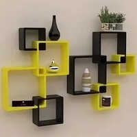 Wooden Intersecting Wall Shelves