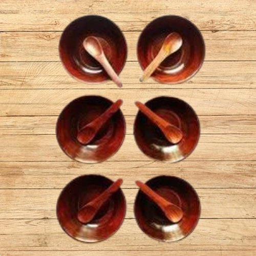 Wooden Classic Snack Bowls Set Of 6 - Coating Type: Ptfe-Free