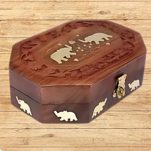 Brown Wooden Box - Design Type: Modern
