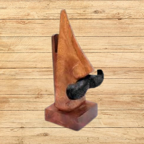 Wooden Nose Shaped Specs Holder - Design Type: Modern