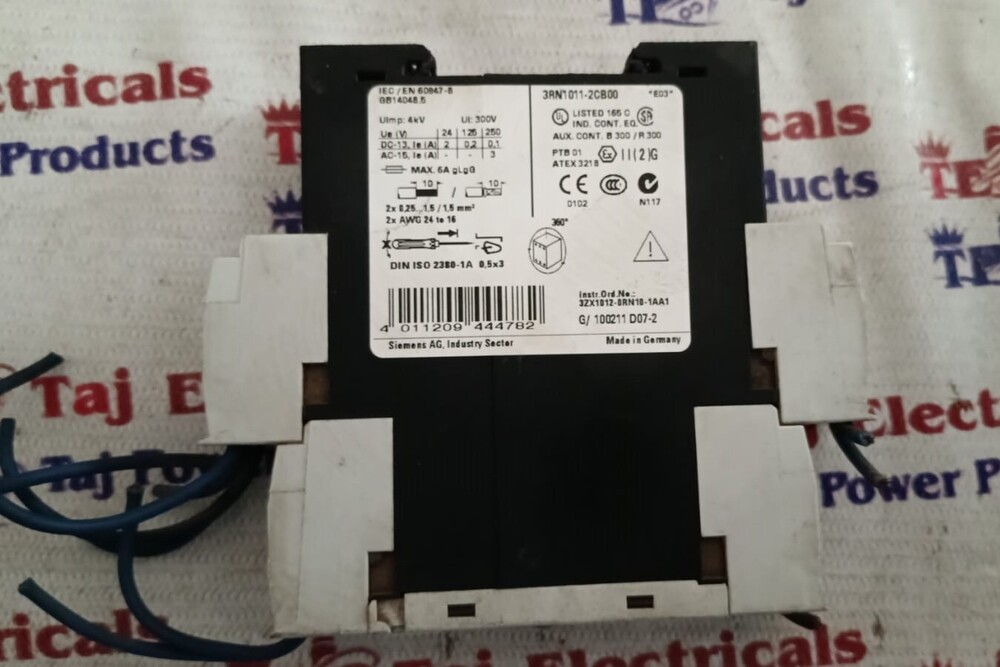 Siemens 3rn1011-2cb00 Relay - Thermistor Motor Protection Relay, Rated Insulation Voltage Ui: 300v, Rated Operational Current Ie: 3a At Ac-15