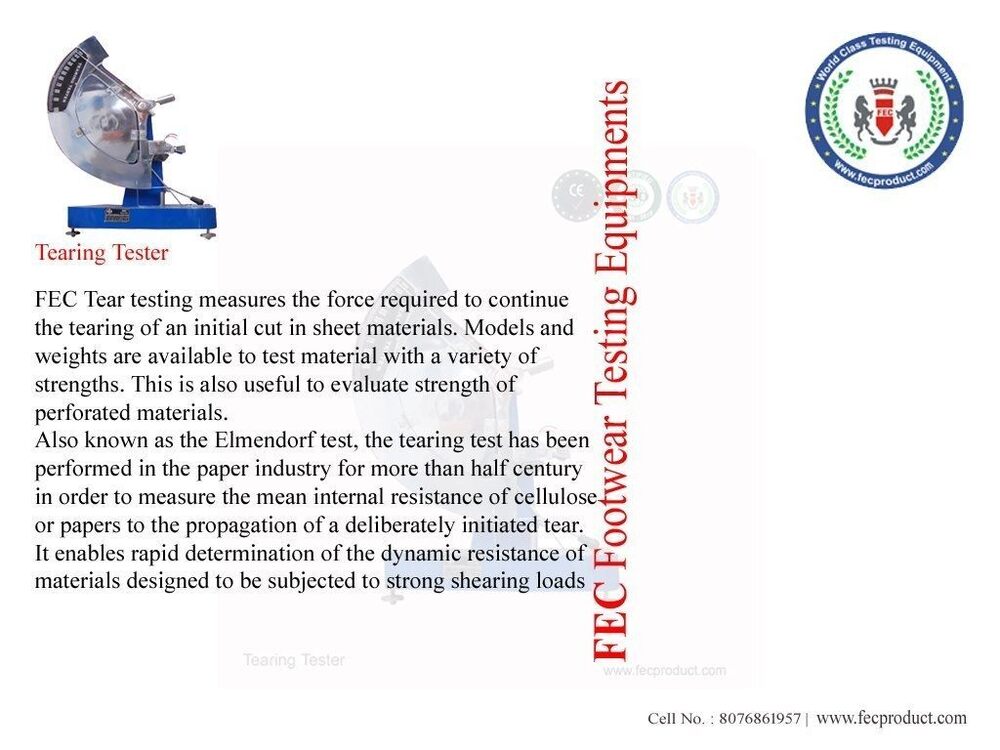 Tearing Tester - Accuracy: A 1% Of Reading %