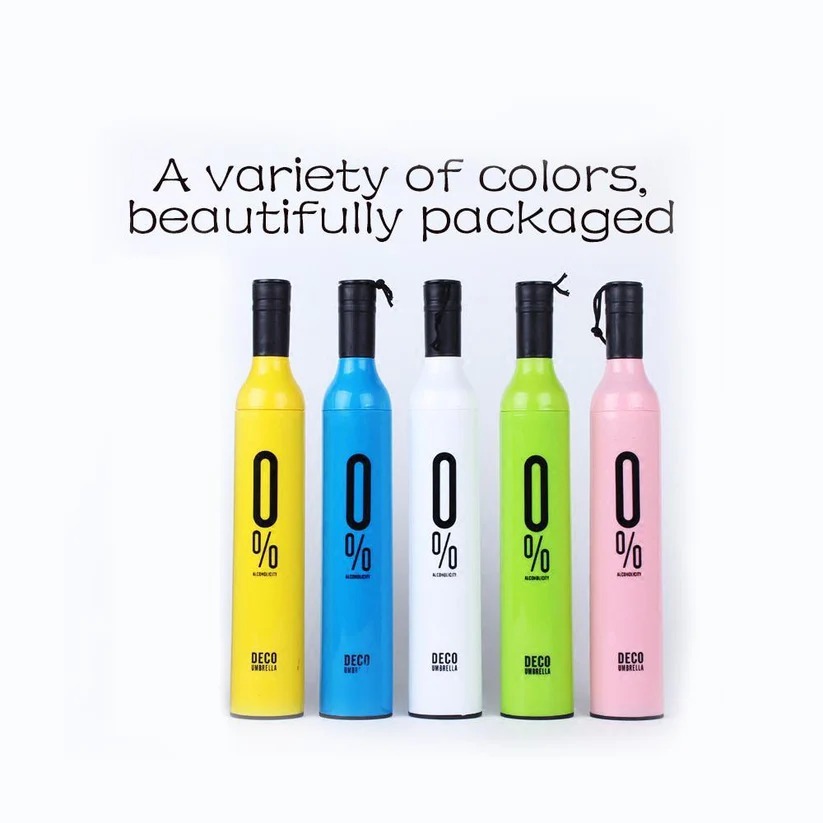 Folding Bottle Umbrella (0518) - Color: Multi