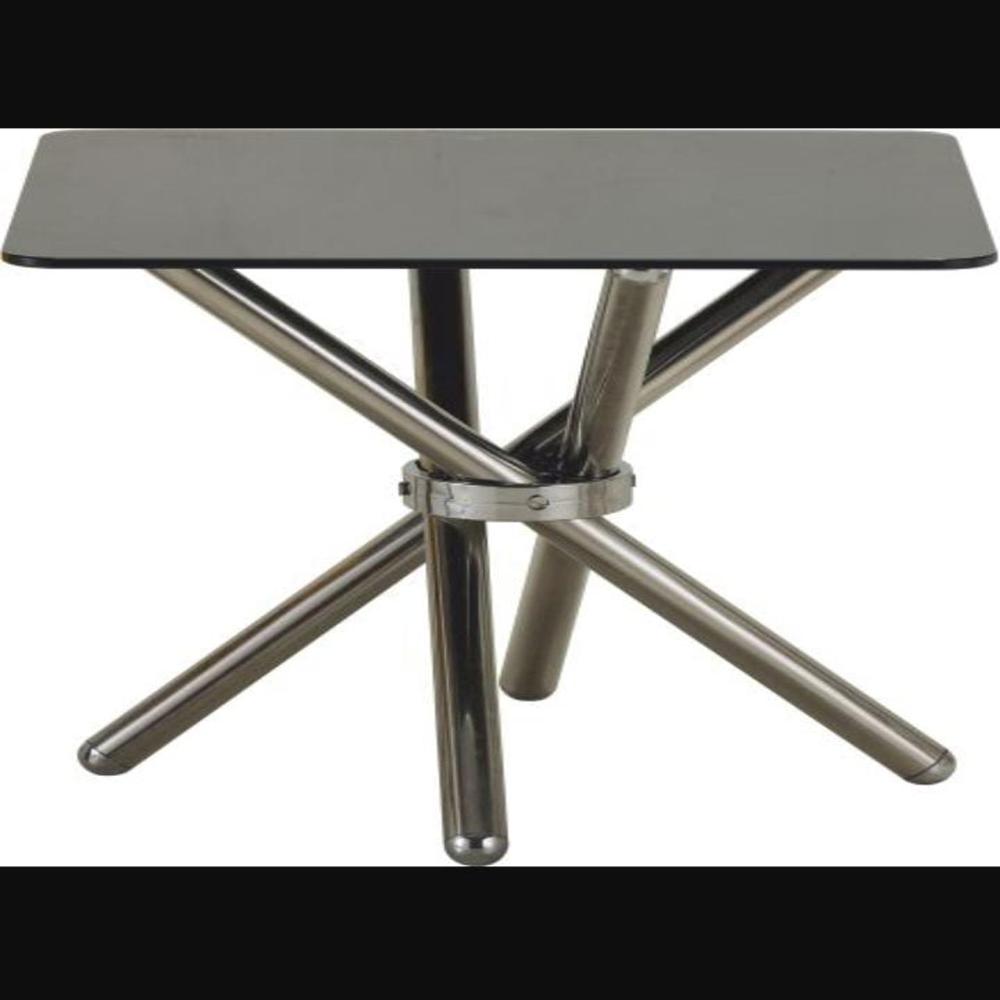 OM WOODS CENTER TABLE WITH GLASS 600 MM ROUND STEEL FRAME 