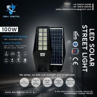 Solar Led Street Light All In One - 100w, Lightweight Structure, Energy-efficient Solar Power, Warm Color Light For Day And Night Use
