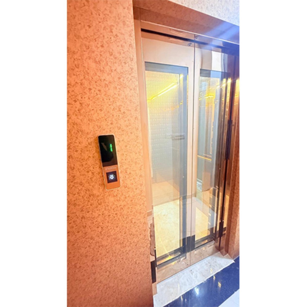 Rose Gold Full Glass Passenger Elevator Automatic Door - Height: 2100 Mm A 2400 Mm Millimeter (Mm)