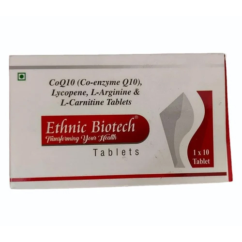 Ethnic Biotech Co-Enzyme Q10 Lycopene L-Arginine And L-Carnitine Tablets