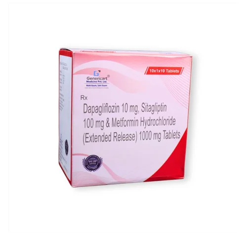 डापाग्लिफ्लोजिन सिटाग्लिप्टिन मेटफॉर्मिन हाइड्रोक्लोराइड टैबलेट्स