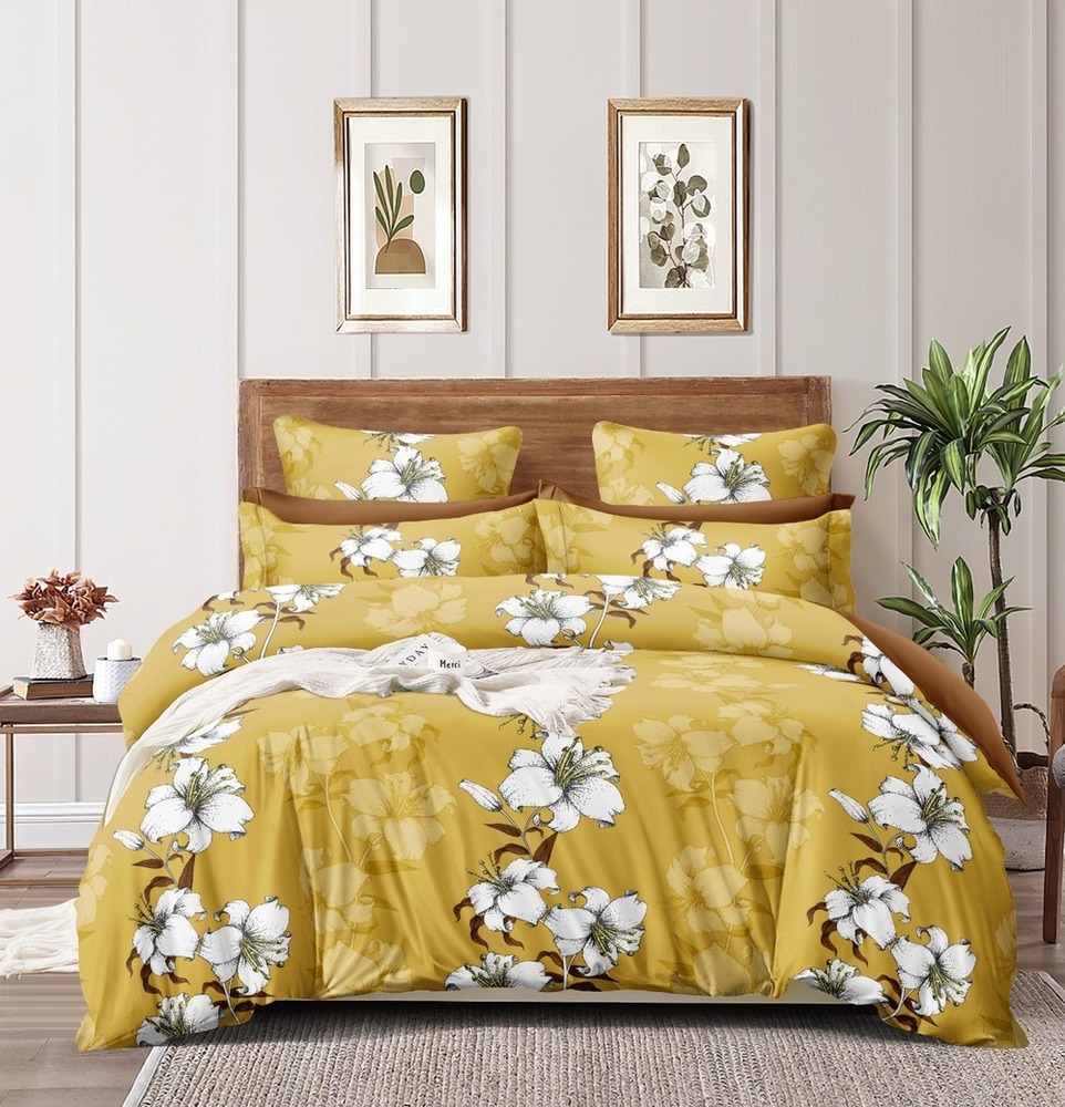 Double Bedsheet - Printed Cotton Blend, Vibrant Colors And Patterns For Enhanced Bedroom Aesthetics And Comfortable Sleep