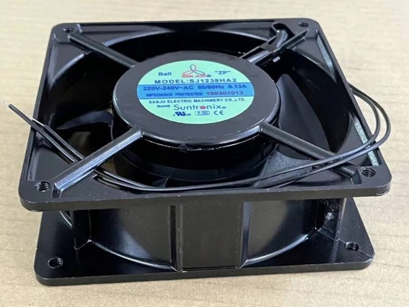 Suntronix SJ1238HA2 Axial Fan 220/240V-0.13A DC Air Cooling Fan 12038mm 2Wire Cooler  (Black, Metal)