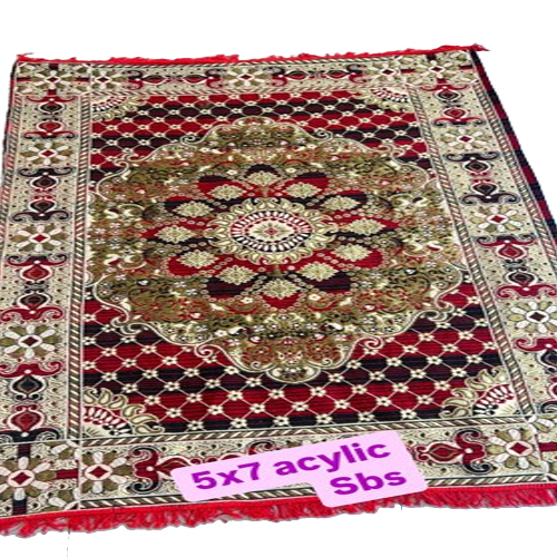5X7 Acylic Sbs Mehroon Color Carpet - Design: Modern
