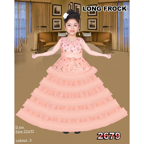 2679 22X32 Long Baby Frock - Color: Different Available