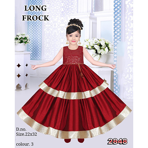2848 22x32 Red Stylish Baby Frock