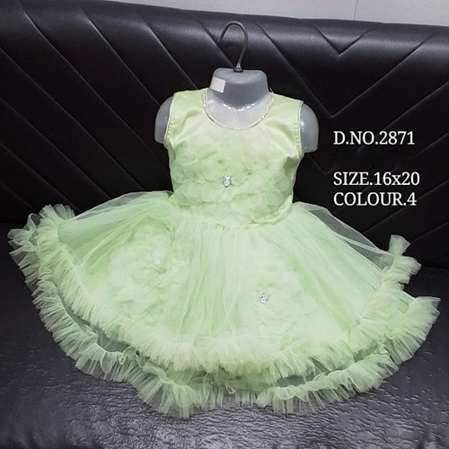 2871 16x20 Light Green Fancy Baby Frock