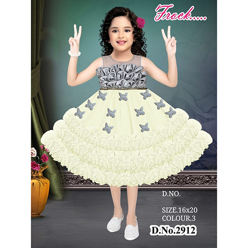 2912 16x20 Butterfly Printed Baby Frock
