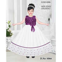 5066 22x32 Girl Embroidered Net Frock