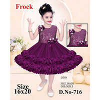 716 16x20 Embellished Round Neck Baby Frock