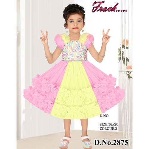 2875 16x20 Hand Embroidered Layered Baby Frock
