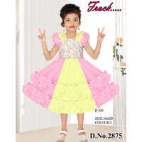 2875 16x20 Hand Embroidered Layered Baby Frock