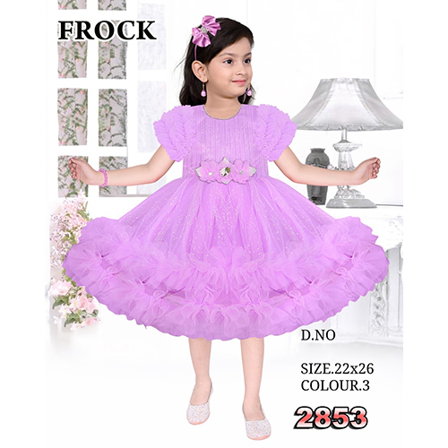 2853 22x26 Pink Chick Sequined Baby Frock
