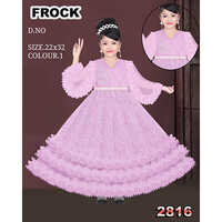 2816 22x32 Party Wear Pink Baby Frock