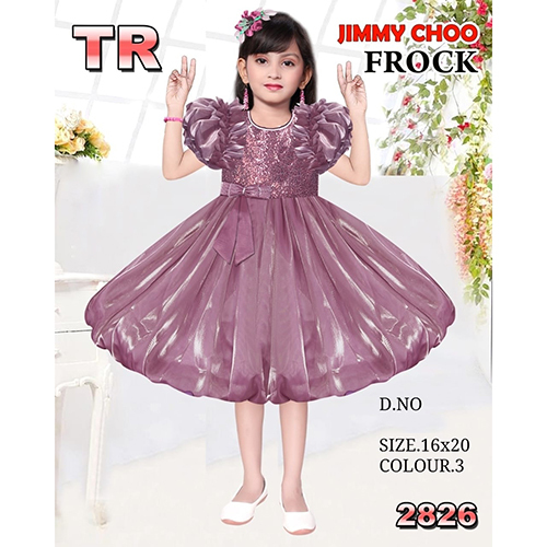 2826 16x20 Woven Puffed Sleeve Jimmy Choo Frock