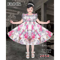2854 16x20 Floral Printed Baby Frock