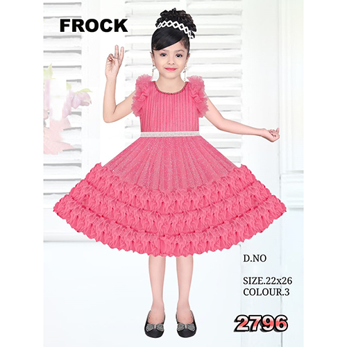 2796 22x26 Net Pink Baby Frock