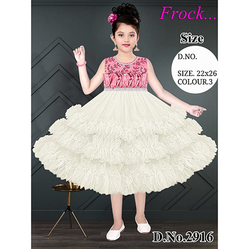 2916 22x26 Girls Net Regular Fit Frock