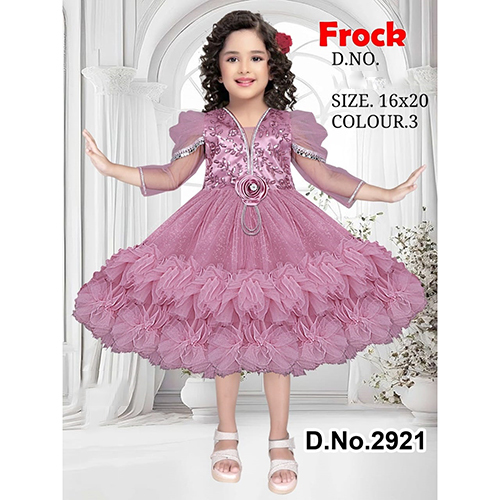 2921 16x20 Net Cotton Party Wear Baby Frock
