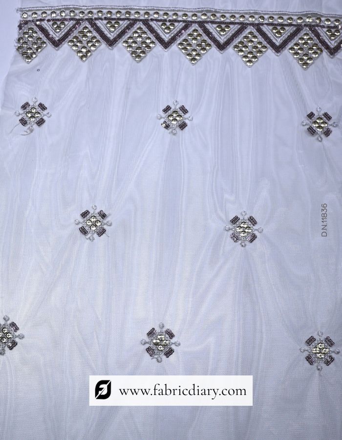 Designer Dupatta Fabric with Sequins Work