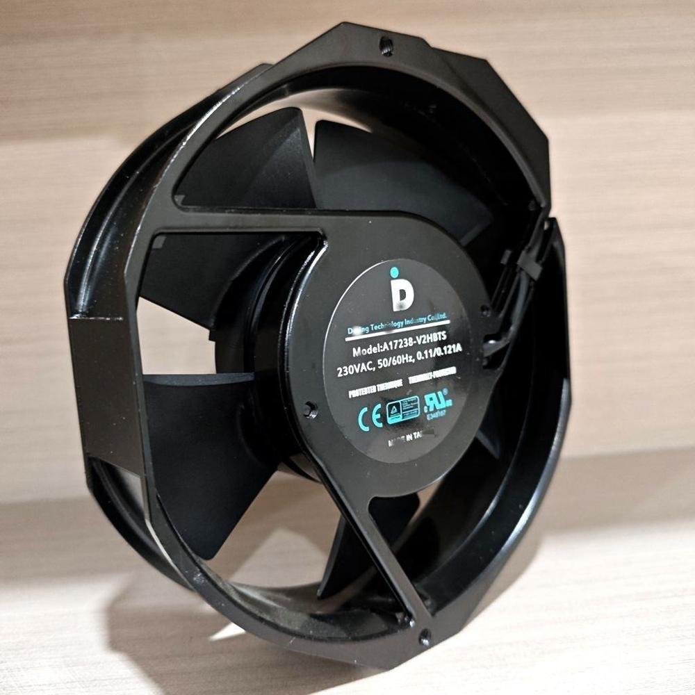 A17238-v2hbts Ac 230v 0.11/17.2cm Aluminum Frame Axial Heat Dissipation Fan - Color: Black