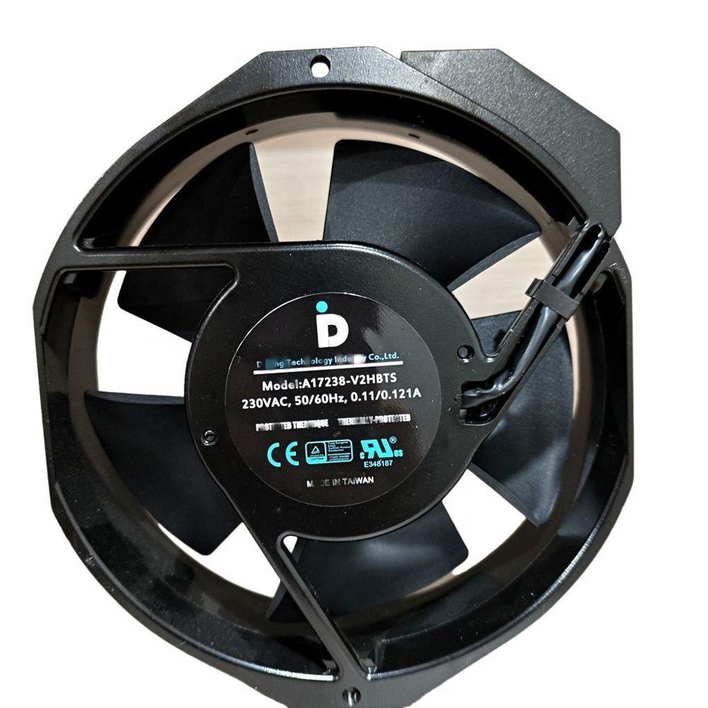 A17238-v2hbts Ac 230v 0.11/17.2cm Aluminum Frame Axial Heat Dissipation Fan - Color: Black