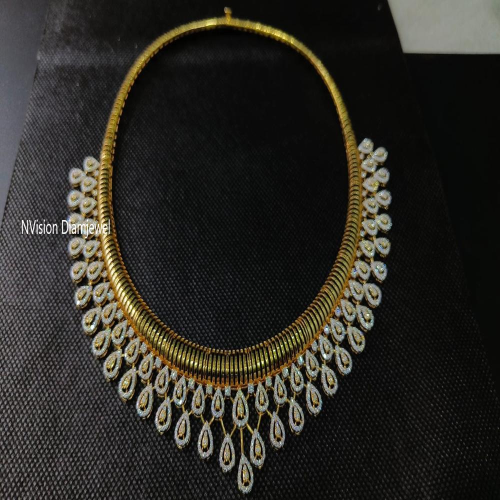 Exquisite Royal Gold Droplet Natural Diamond Necklace