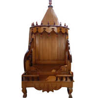 Wooden Lotus Mandir - Color: Brown