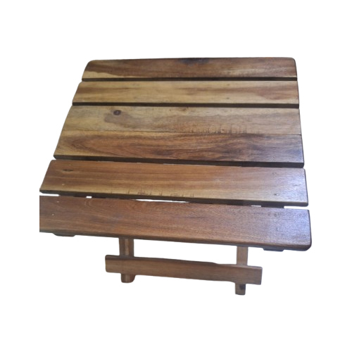 12X12 Inch Wooden Folding Tea Table - Color: Brown
