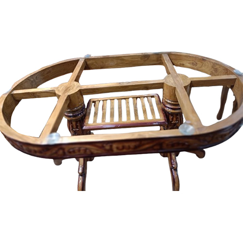 6 Seater Oval Dining Table - Color: Brown