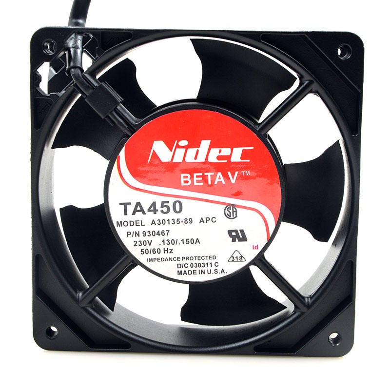 NIDEC TA450 A30135-89 P/N 930467 AC230V 0.13/0.15A 120*120*38MM 12CM Original Brand-new Server Chassis Cooling Fan