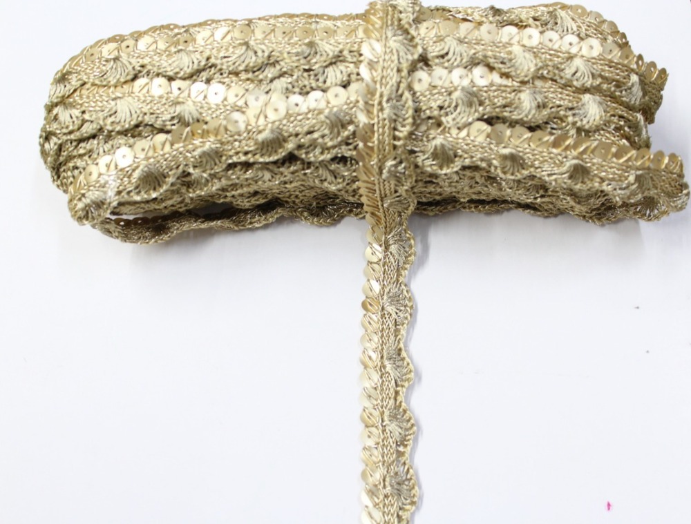 Sequence Pankkha Lace - Color: Golden