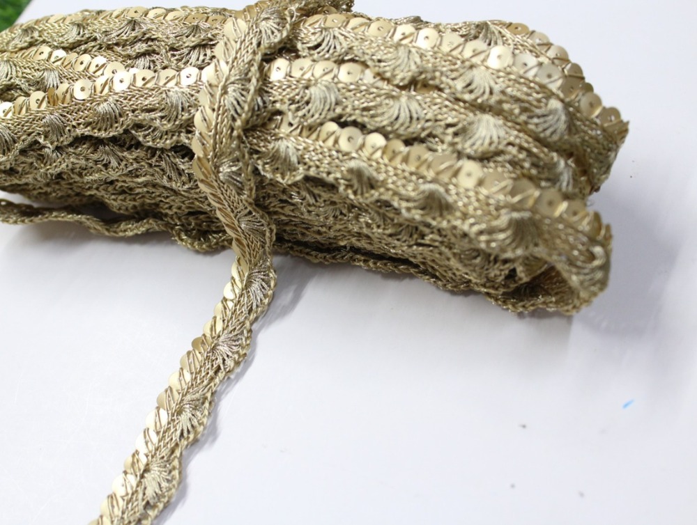 Sequence Pankkha Lace - Color: Golden