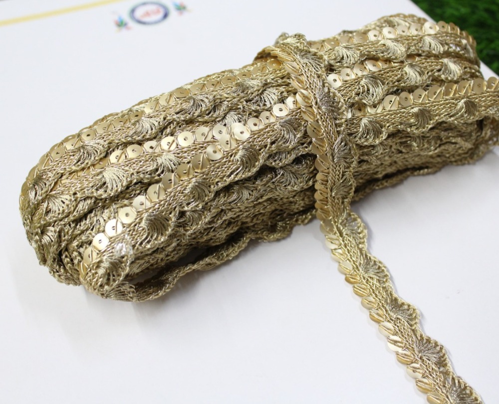 Sequence Pankkha Lace - Color: Golden