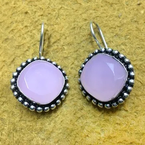 Oxidized Stone Earrings