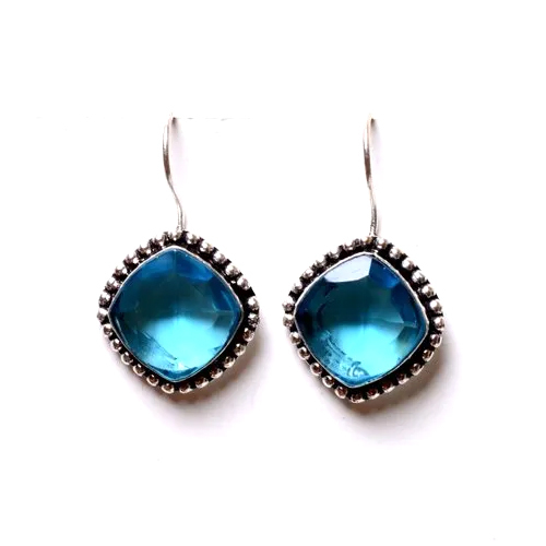Blue Topaz Gemstone Designer Earrings